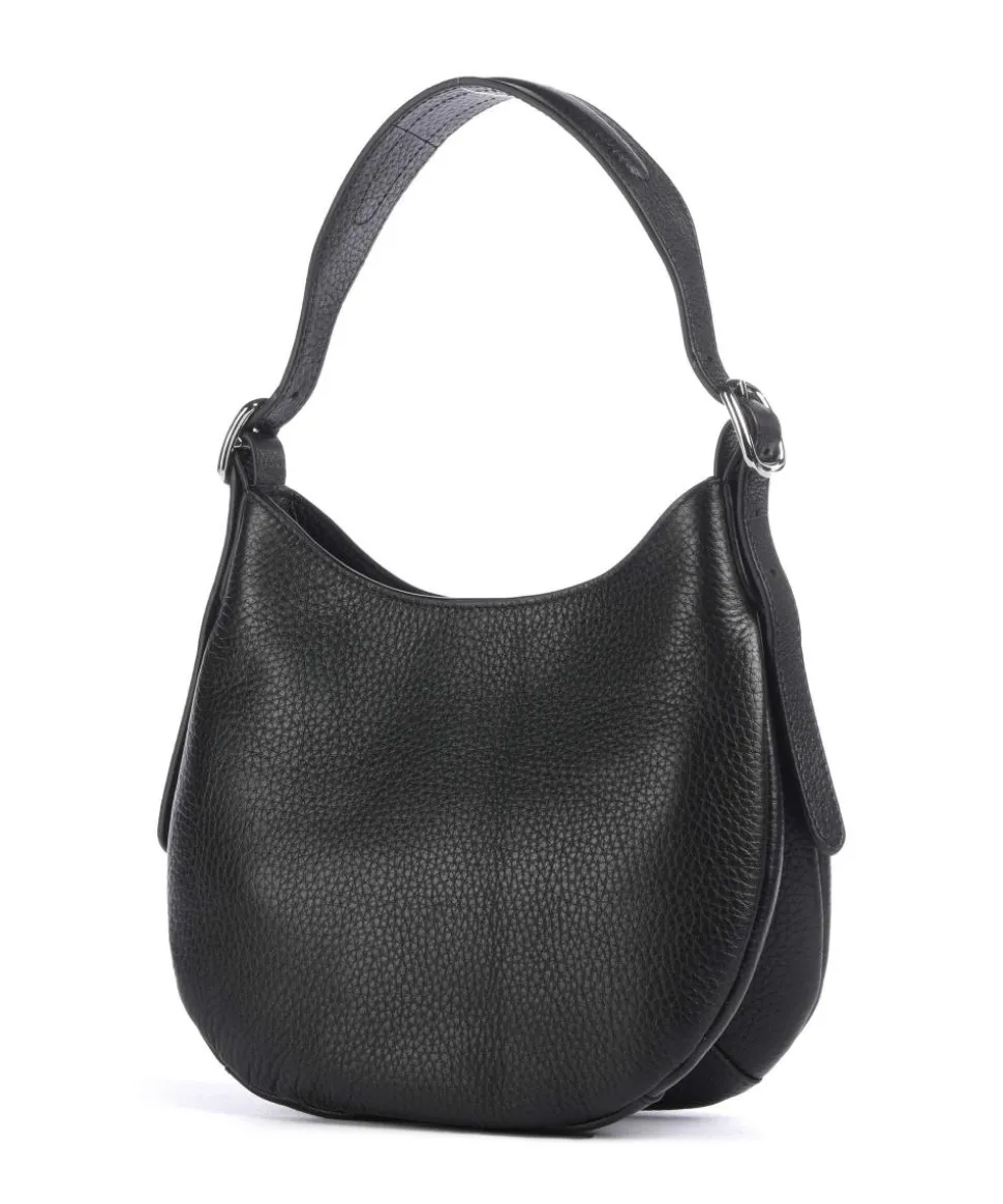 Kensington Place Schultertasche genarbtes Rindsleder schwarz