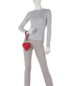 Key to my Heart Clutch Lackleder rot