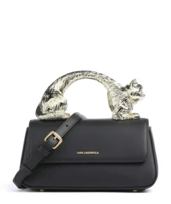 K/Ikon Choupette Handtasche fein genarbtes Rindsleder schwarz