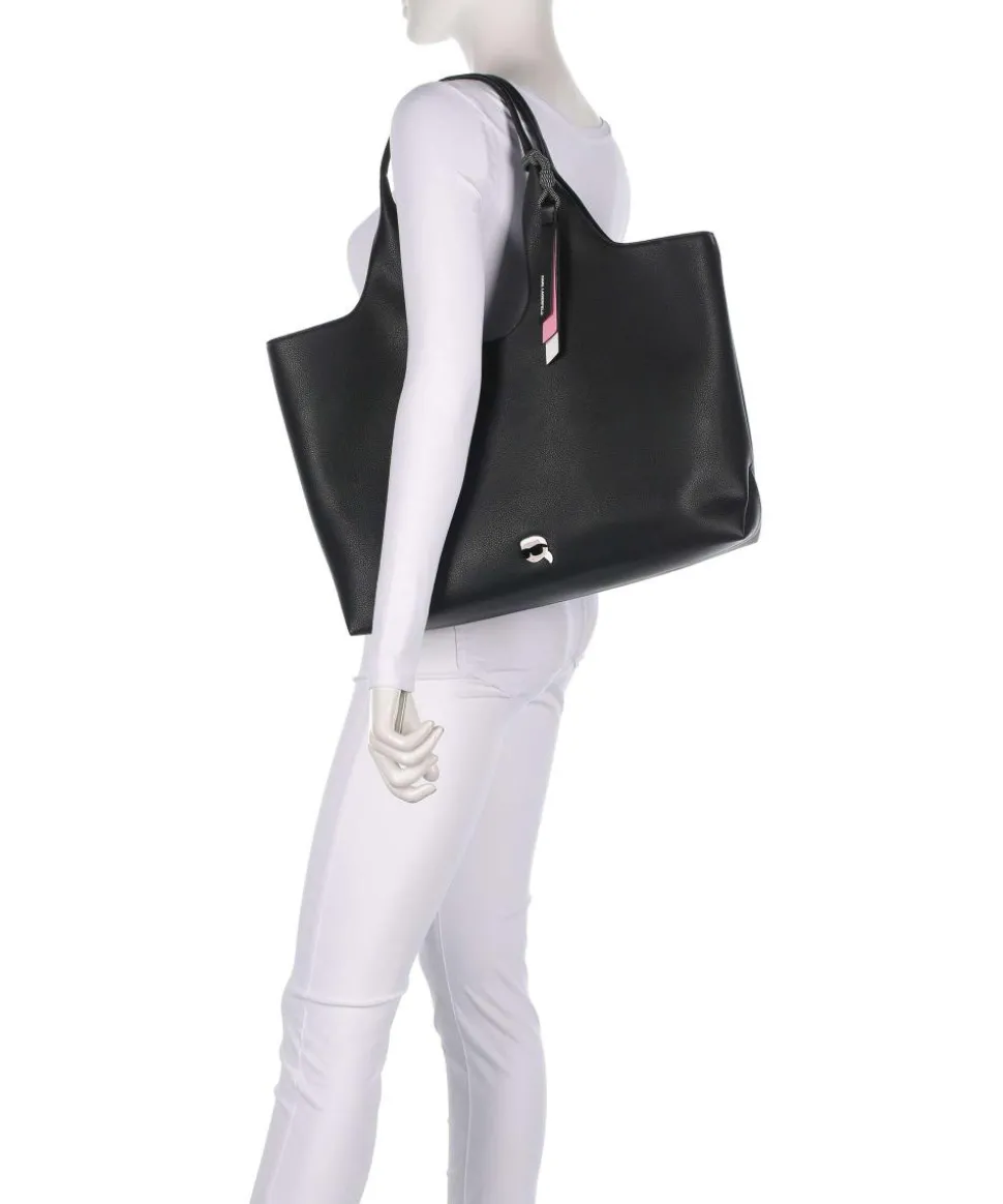 K/Ikon Large Shopper Lederimitat schwarz