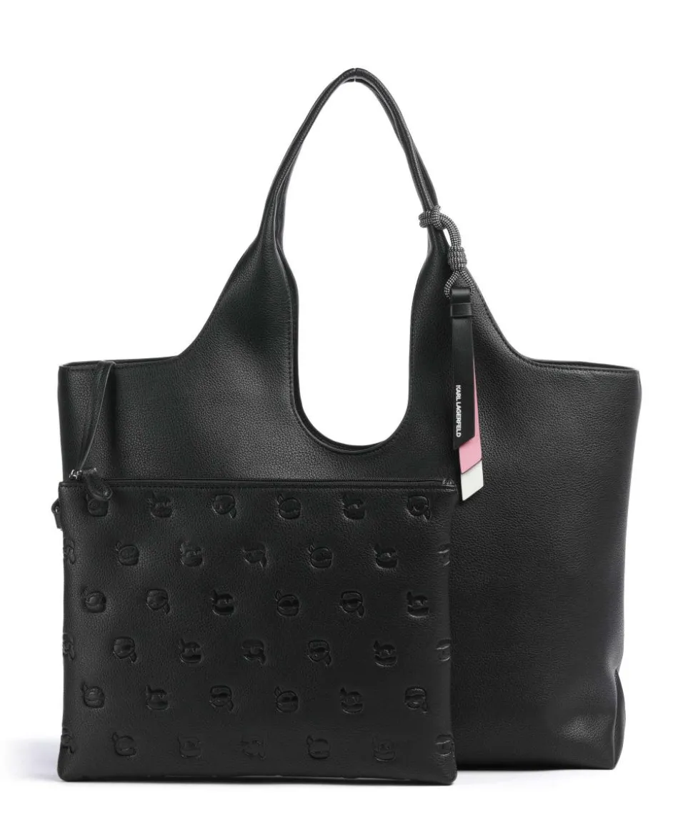 K/Ikon Large Shopper Lederimitat schwarz