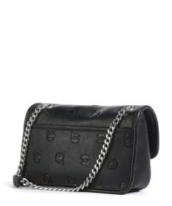 K/Ikon Monogram Schultertasche Lederimitat schwarz