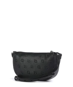 K/Ikon Monogram Umhängetasche Lederimitat schwarz