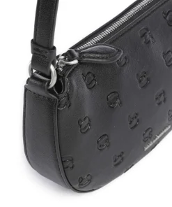 K/Ikon Monogram Umhängetasche Lederimitat schwarz
