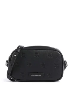 K/Ikon Monogram Umhängetasche Lederimitat schwarz