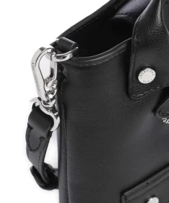 K/Ikon Umhängetasche Lederimitat schwarz