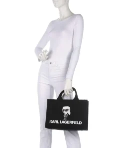 K/Ikonik Karl Handtasche Canvas schwarz