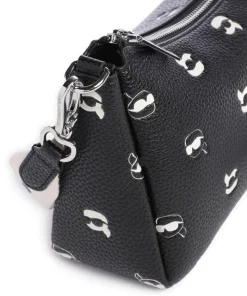 K/Ikonik Schultertasche Lederimitat schwarz