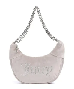 Kimberly S Schultertasche Samtgewebe hellgrau