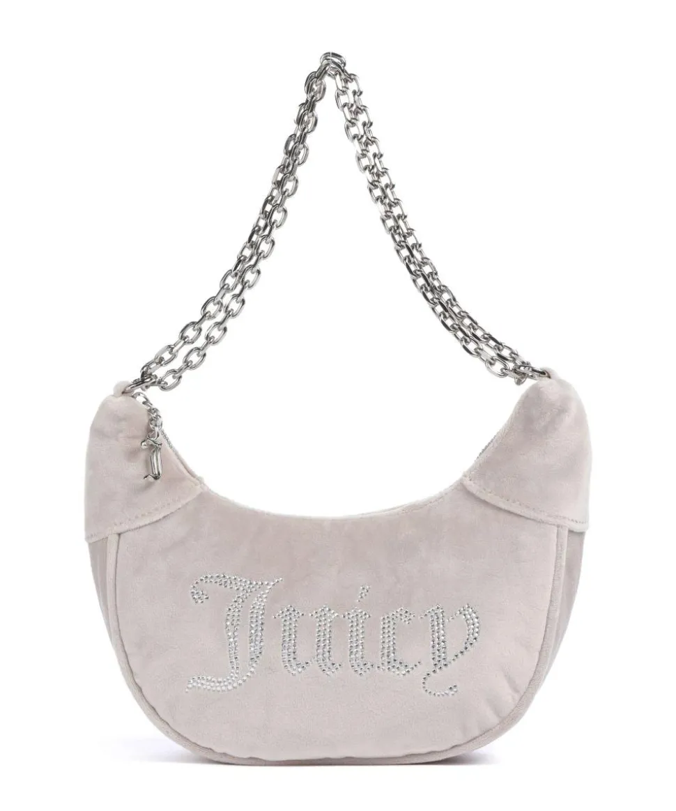 Kimberly S Schultertasche Samtgewebe hellgrau