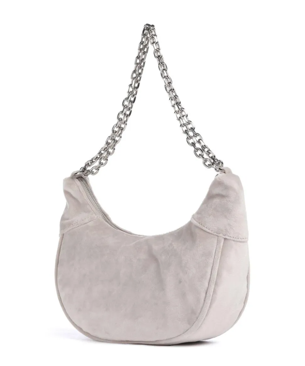 Kimberly S Schultertasche Samtgewebe hellgrau