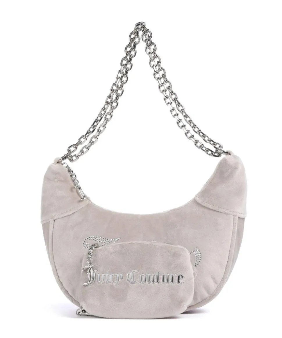 Kimberly S Schultertasche Samtgewebe hellgrau