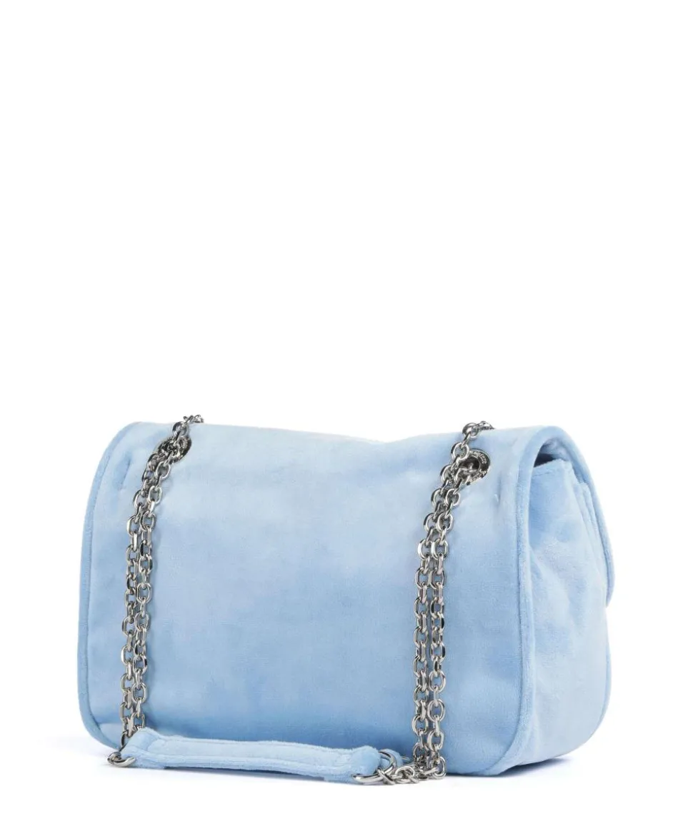 Kimberly Schultertasche Samtgewebe hellblau