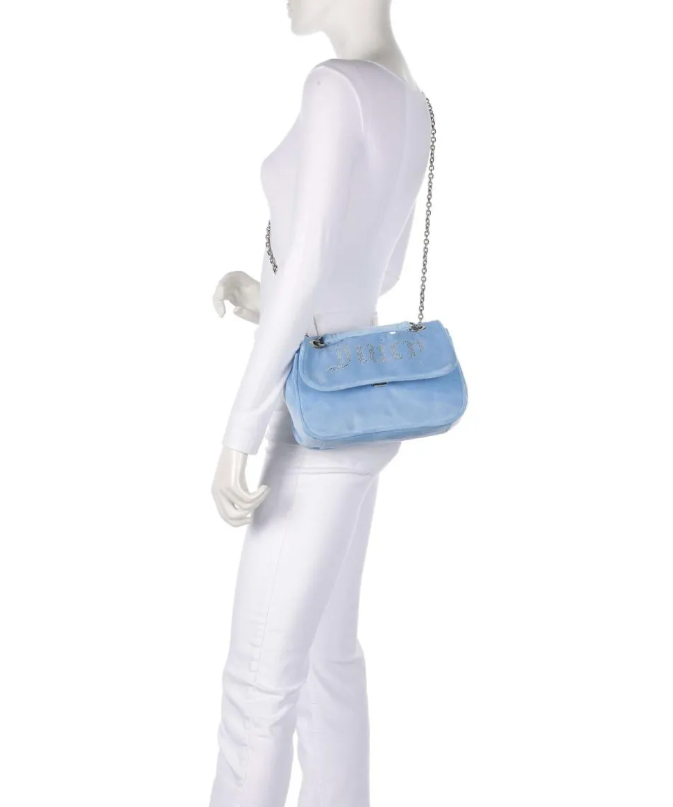 Kimberly Schultertasche Samtgewebe hellblau