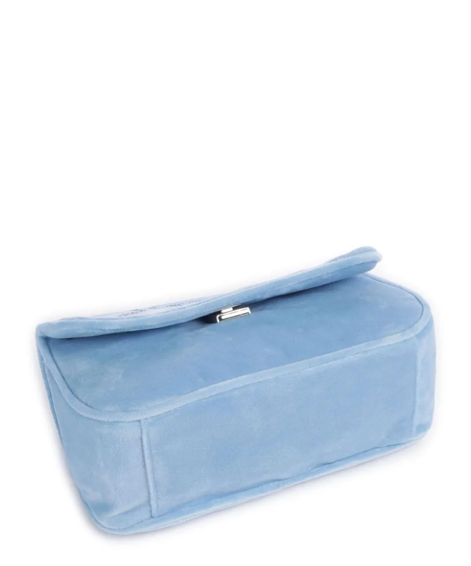 Kimberly Schultertasche Samtgewebe hellblau