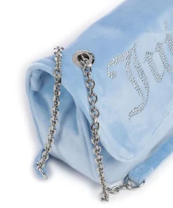 Kimberly Schultertasche Samtgewebe hellblau