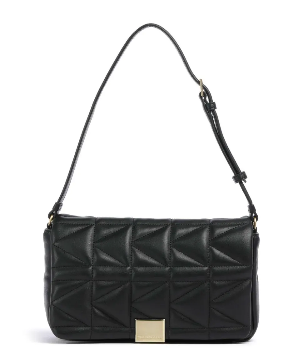 K/Kuilt Medium Schultertasche Schafsleder schwarz