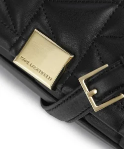 K/Kuilt Medium Schultertasche Schafsleder schwarz