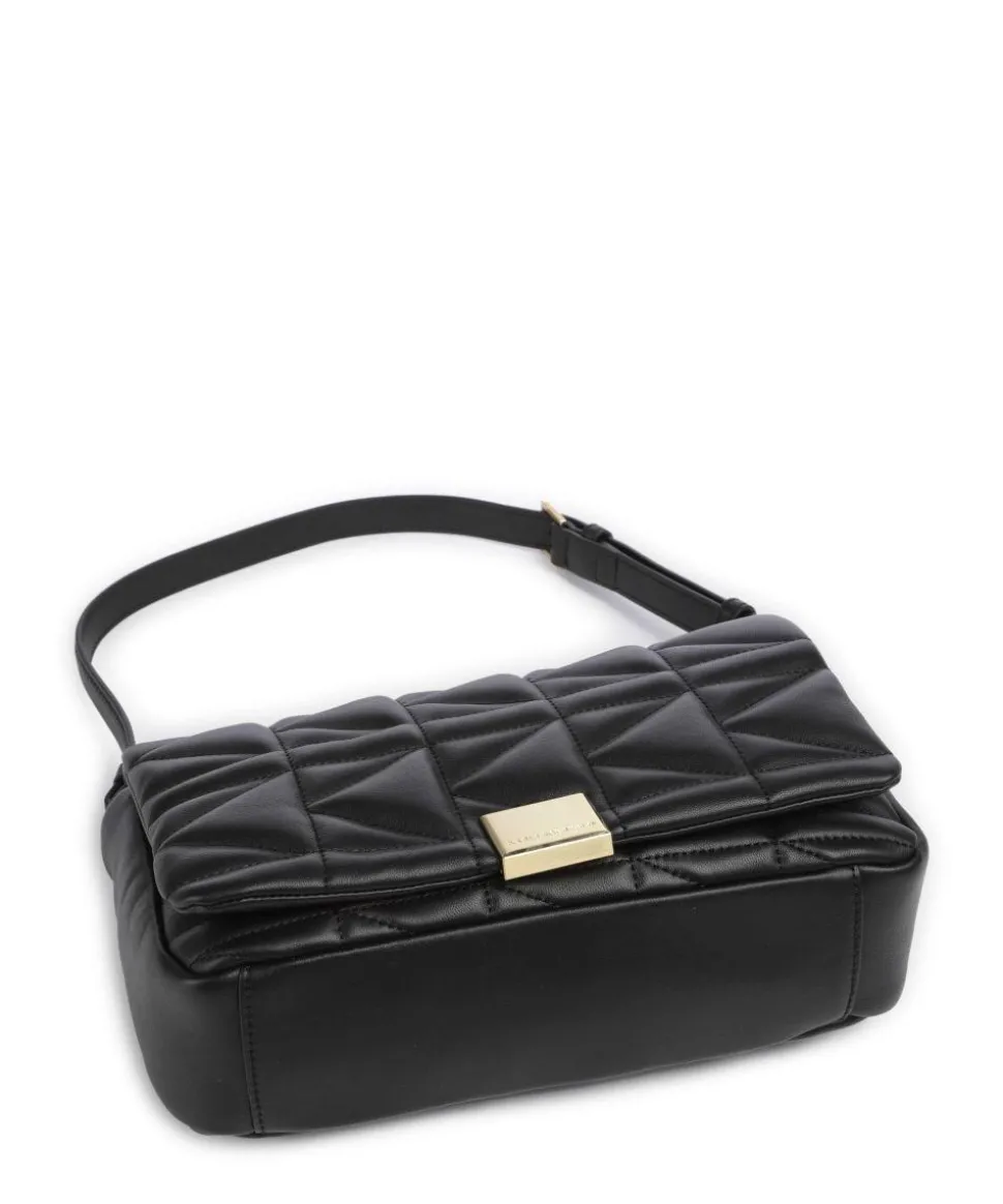 K/Kuilt Medium Schultertasche Schafsleder schwarz