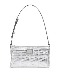 K/Kuilt Small Schultertasche Lederimitat silber