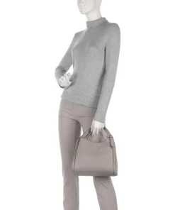 Knott Beuteltasche genarbtes Rindsleder taupe