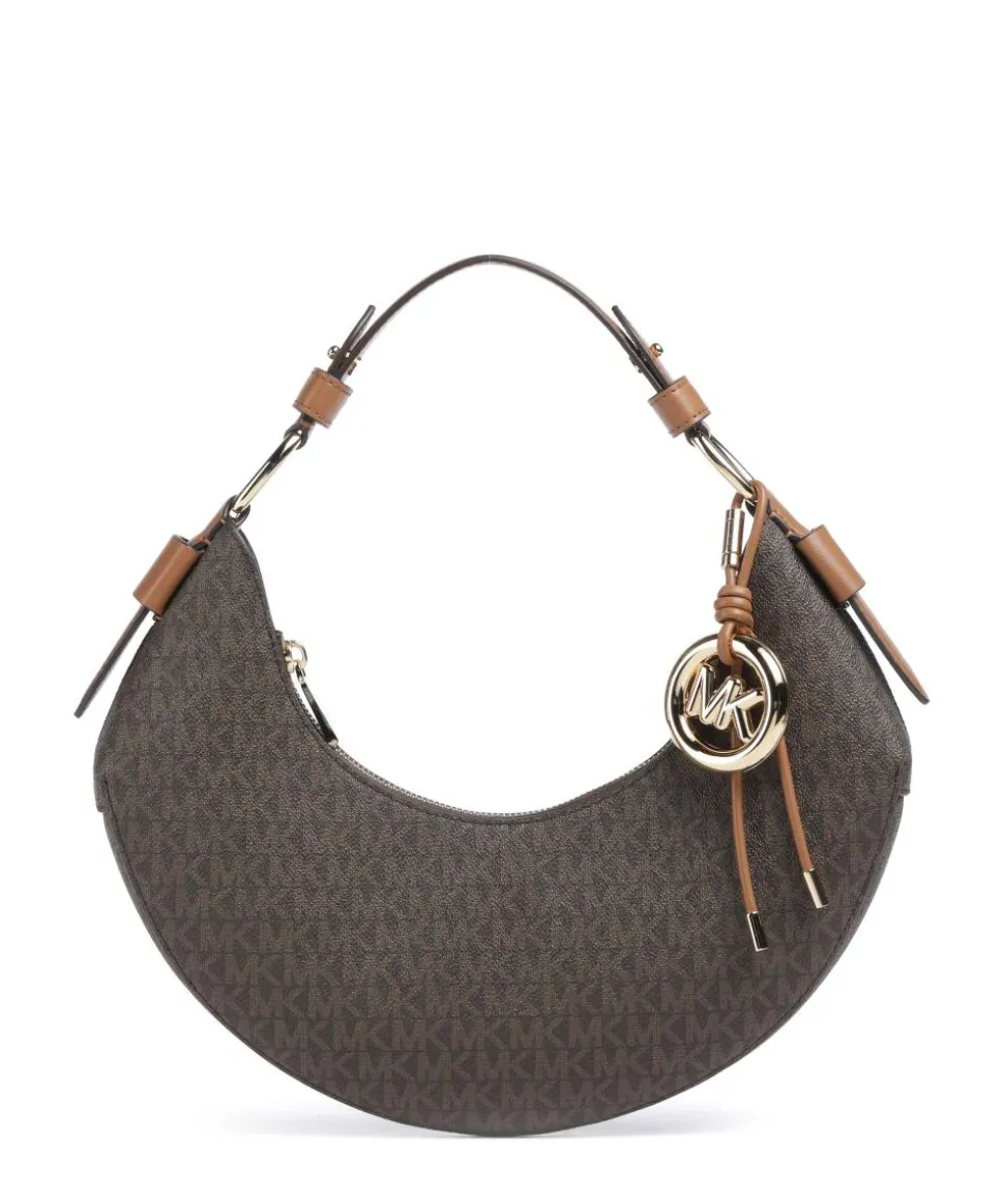 Koa Medium Schultertasche Lederimitat dunkelbraun