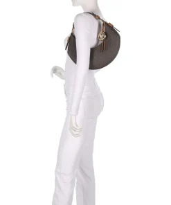 Koa Medium Schultertasche Lederimitat dunkelbraun