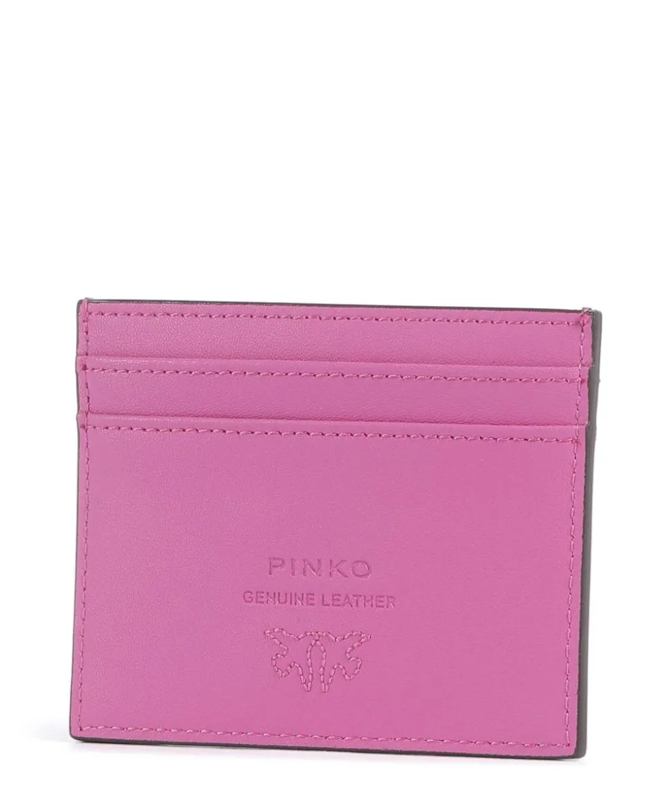 Kreditkartenetui fein genarbtes Kalbsleder pink