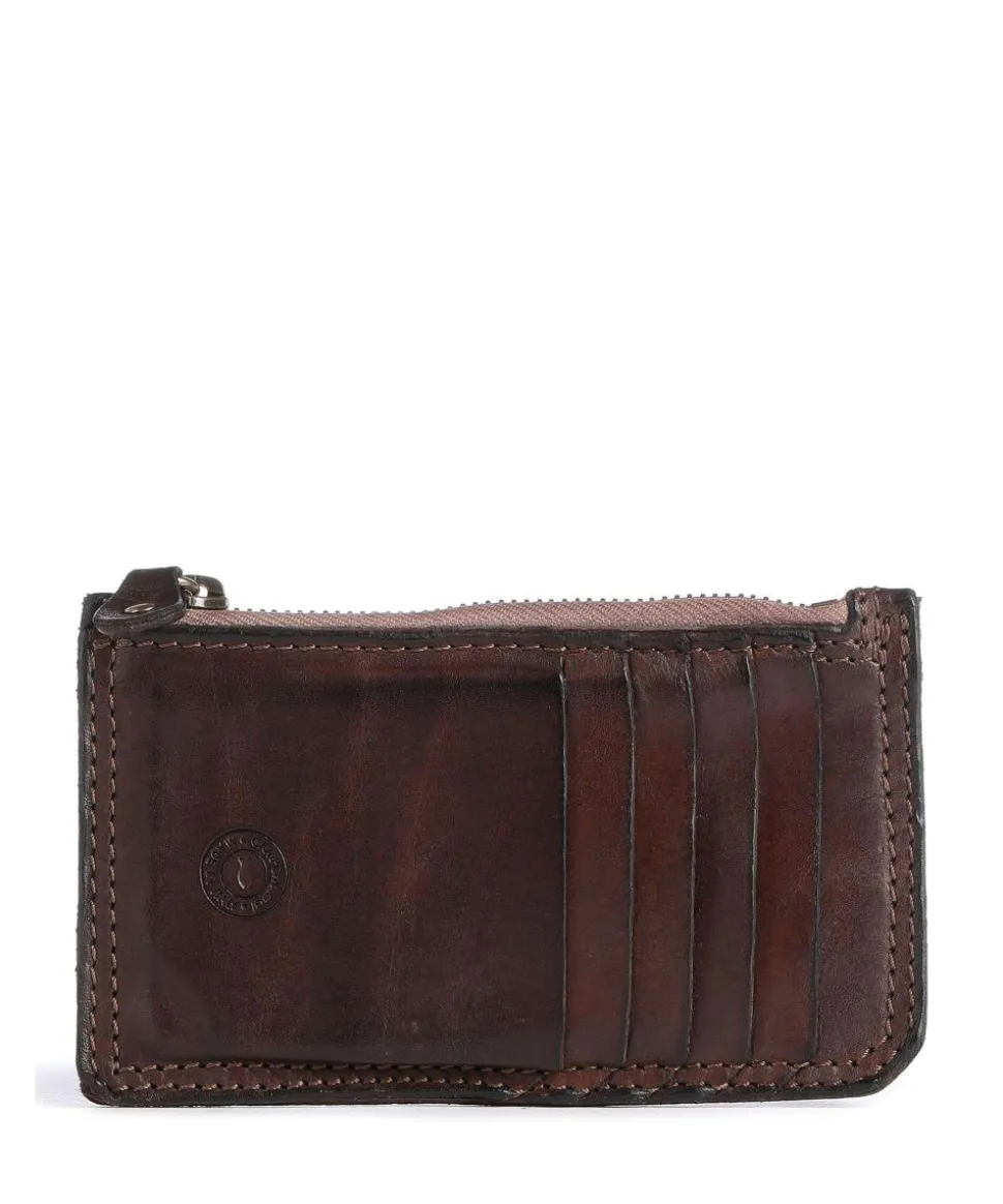 Kreditkartenetui genarbtes Rindsleder dunkelbraun