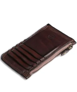 Kreditkartenetui genarbtes Rindsleder dunkelbraun