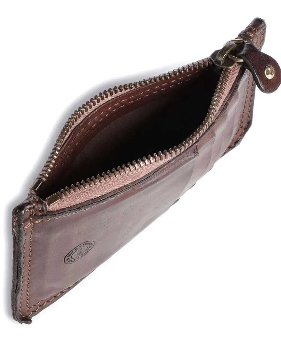 Kreditkartenetui genarbtes Rindsleder dunkelbraun