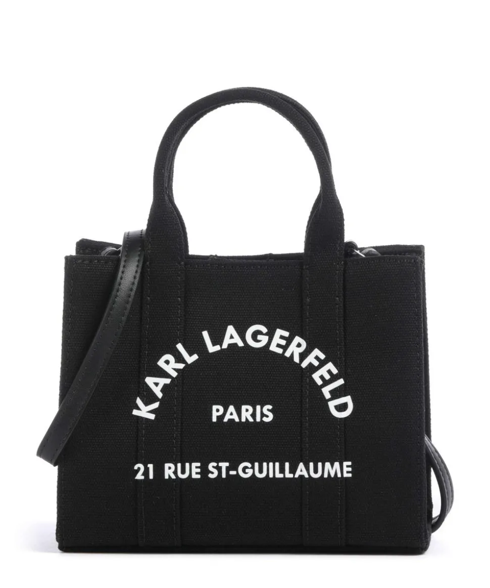 K/Rue St Guillaume Mini Umhängetasche Canvas schwarz