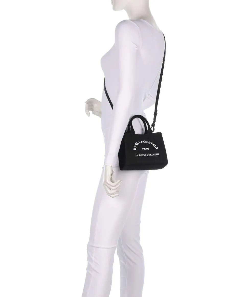 K/Rue St Guillaume Mini Umhängetasche Canvas schwarz