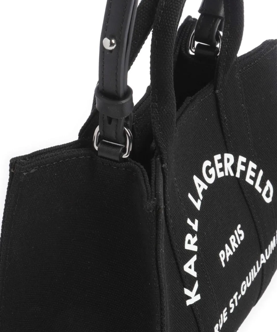 K/Rue St Guillaume Mini Umhängetasche Canvas schwarz