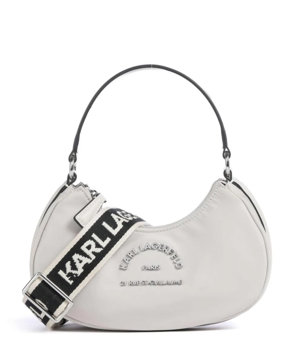 K/Rue St Guillaume Schultertasche recyceltes Polyamid elfenbein