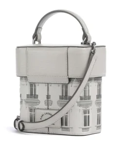 K/Rue St Guillaume Umhängetasche Lederimitat hellgrau