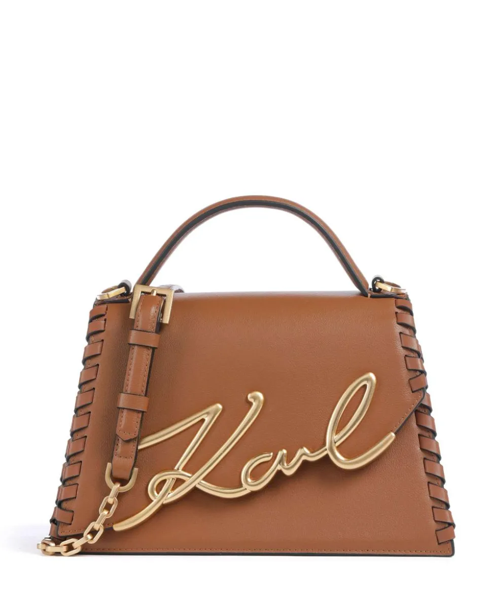 K/Signature 2.0 Handtasche genarbtes Rindsleder braun