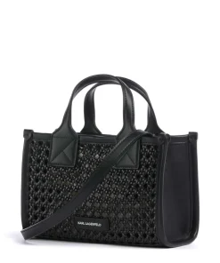 K/Skuare Small Handtasche Lederimitat schwarz