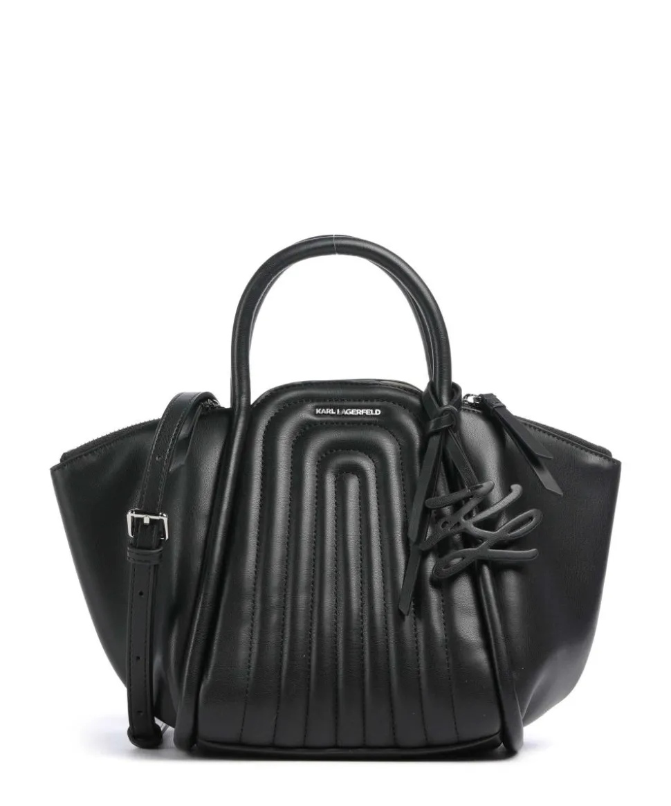 K/Wellen Umhängetasche Lederimitat schwarz