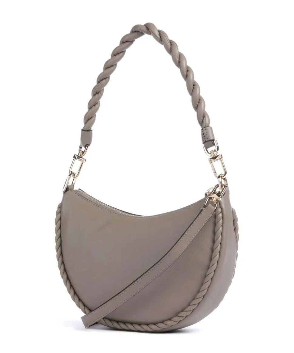Kyla Small Schultertasche fein genarbtes Rindsleder taupe