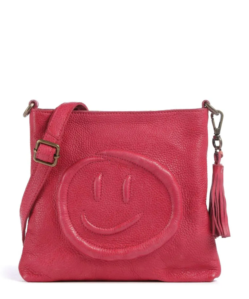 Lachnerstrasse 4 Umhängetasche genarbtes Rindsleder pink