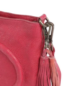 Lachnerstrasse 4 Umhängetasche genarbtes Rindsleder pink