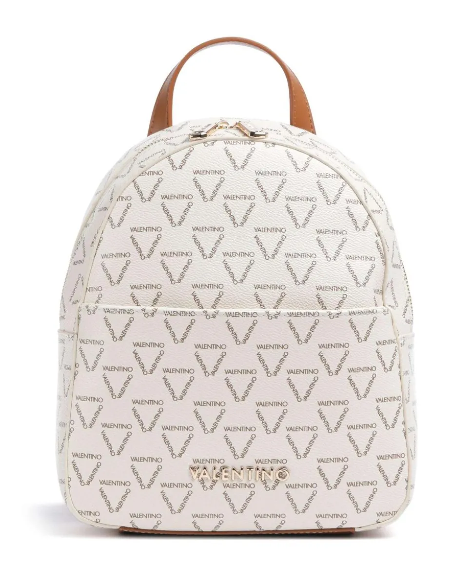 Lady Re Rucksack Lederimitat weiß/braun