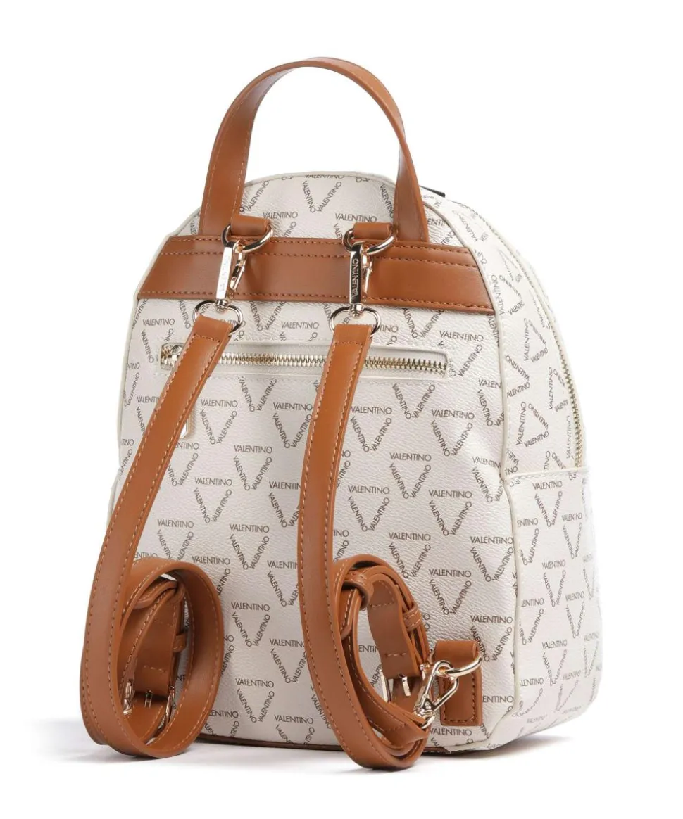 Lady Re Rucksack Lederimitat weiß/braun