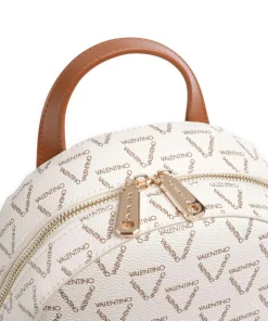 Lady Re Rucksack Lederimitat weiß/braun