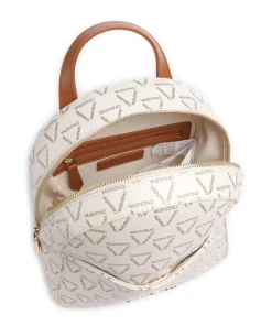 Lady Re Rucksack Lederimitat weiß/braun