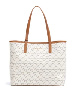 Lady Re Shopper Lederimitat weiß/braun