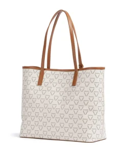 Lady Re Shopper Lederimitat weiß/braun