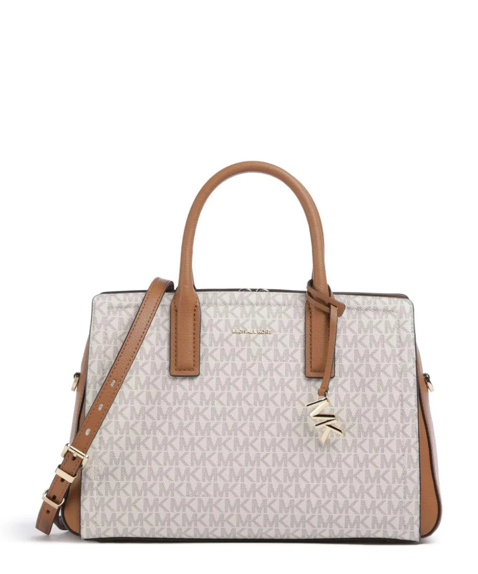 Laila Handtasche Canvas elfenbein/braun