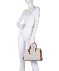 Laila Handtasche Canvas elfenbein/braun